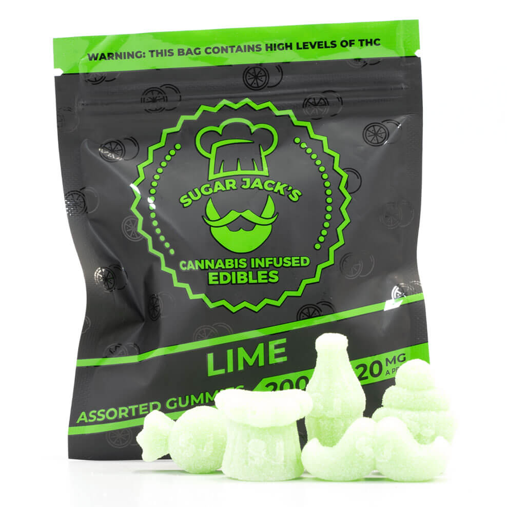 200mg THC Assorted Lime Gummies (Sugar Jack's)