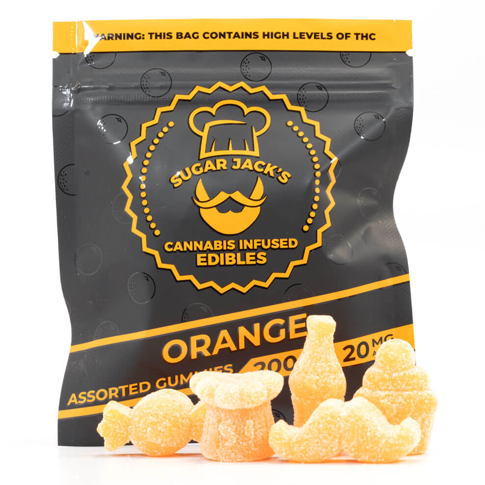 200mg THC Assorted Orange Gummies (Sugar Jack's)