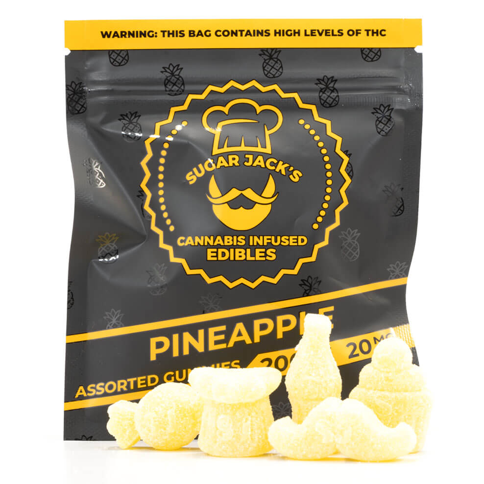 200mg THC Assorted Pineapple Gummies (Sugar Jack's)