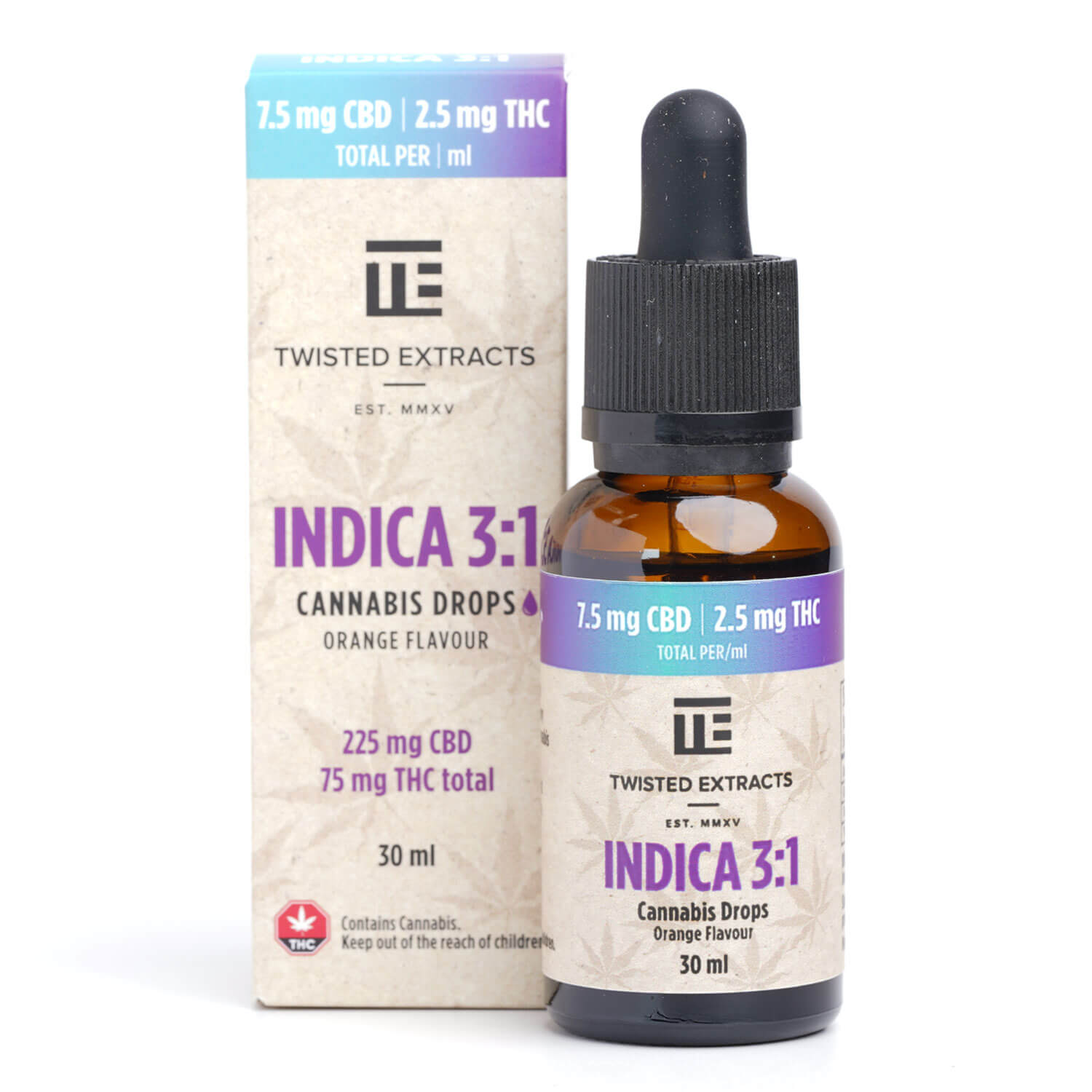300mg 3:1 Indica Orange Drops (Twisted Extracts)