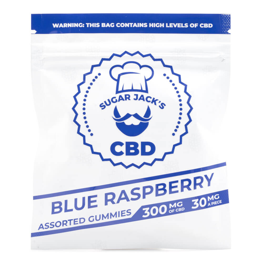 300mg CBD Assorted Blue Raspberry Gummies (Sugar Jack's)