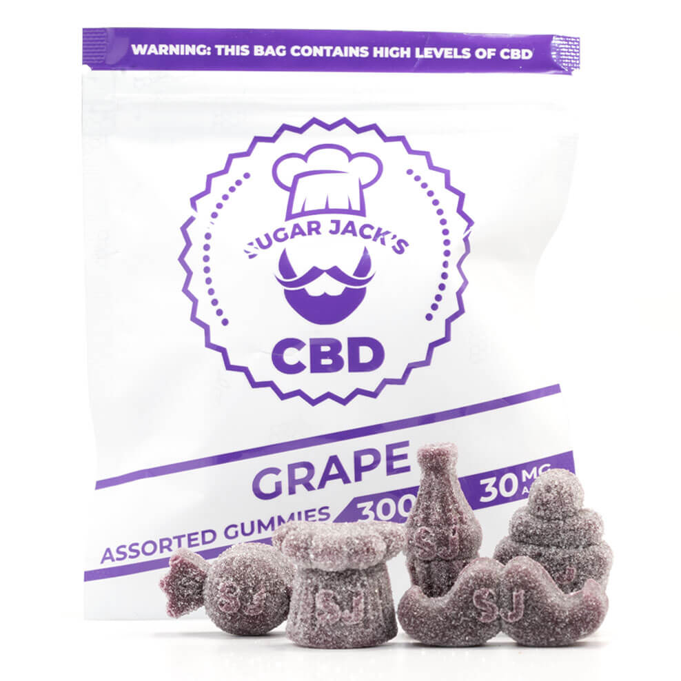 300mg CBD Assorted Grape Gummies (Sugar Jack's)