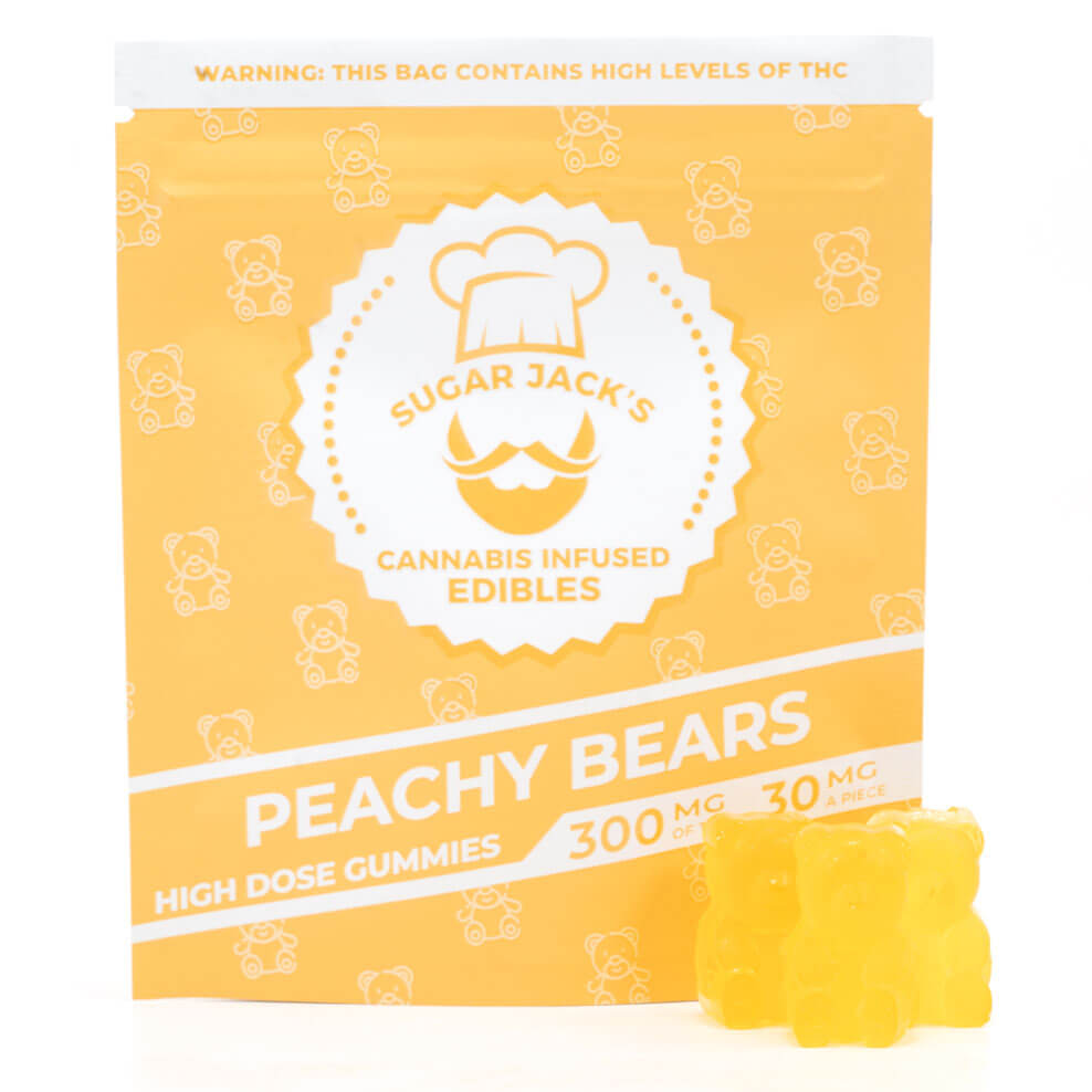 300mg THC High Dose Peachy Bears (Sugar Jack's)