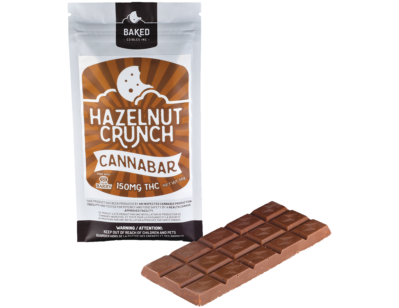 Baked Edibles Hazelnut Crunch CannaBar 150 mg THC