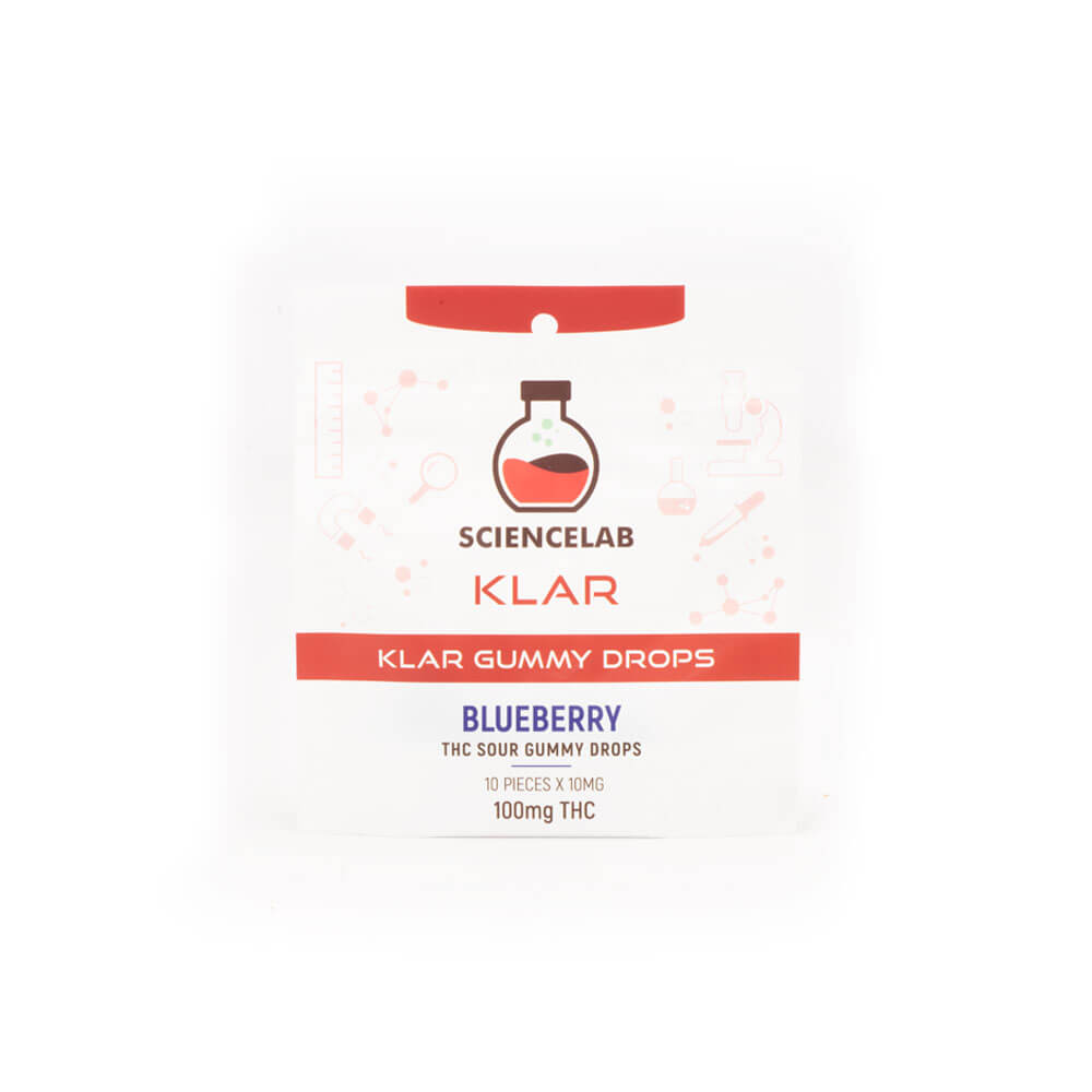 Blueberry THC Sour Gummy Drops 100mg (Science Lab)