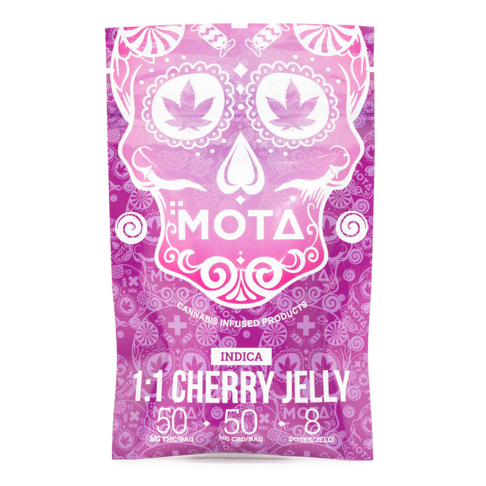 Indica Medicated 1:1 Cherry Jelly 100mg THC/CBD (Mota)