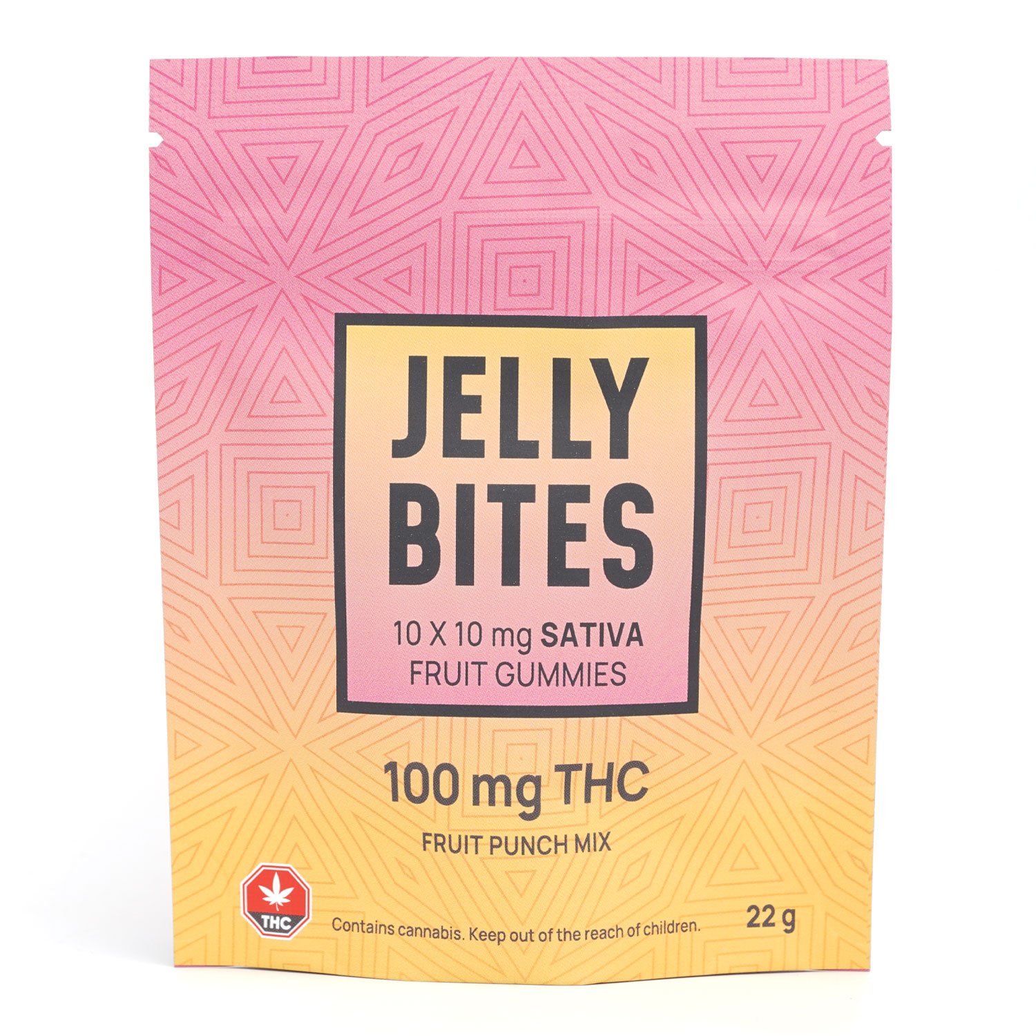 Jelly Bites 100mg THC Sativa Fruit Punch Mix Gummies