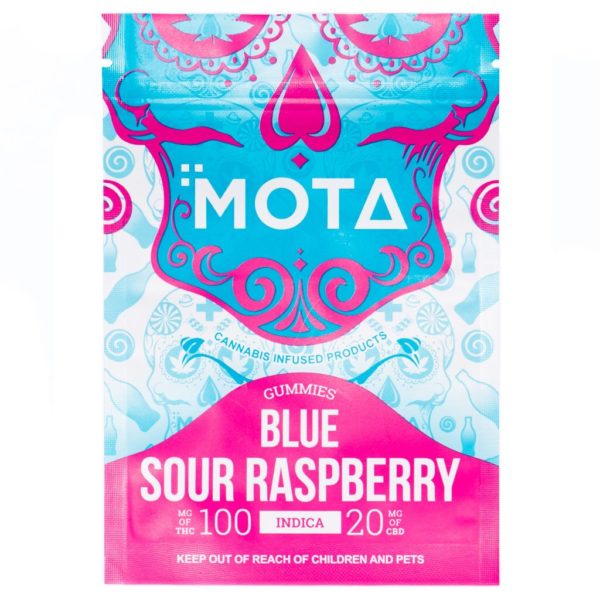 Mota Blue Raspberry THC Soda Bottles