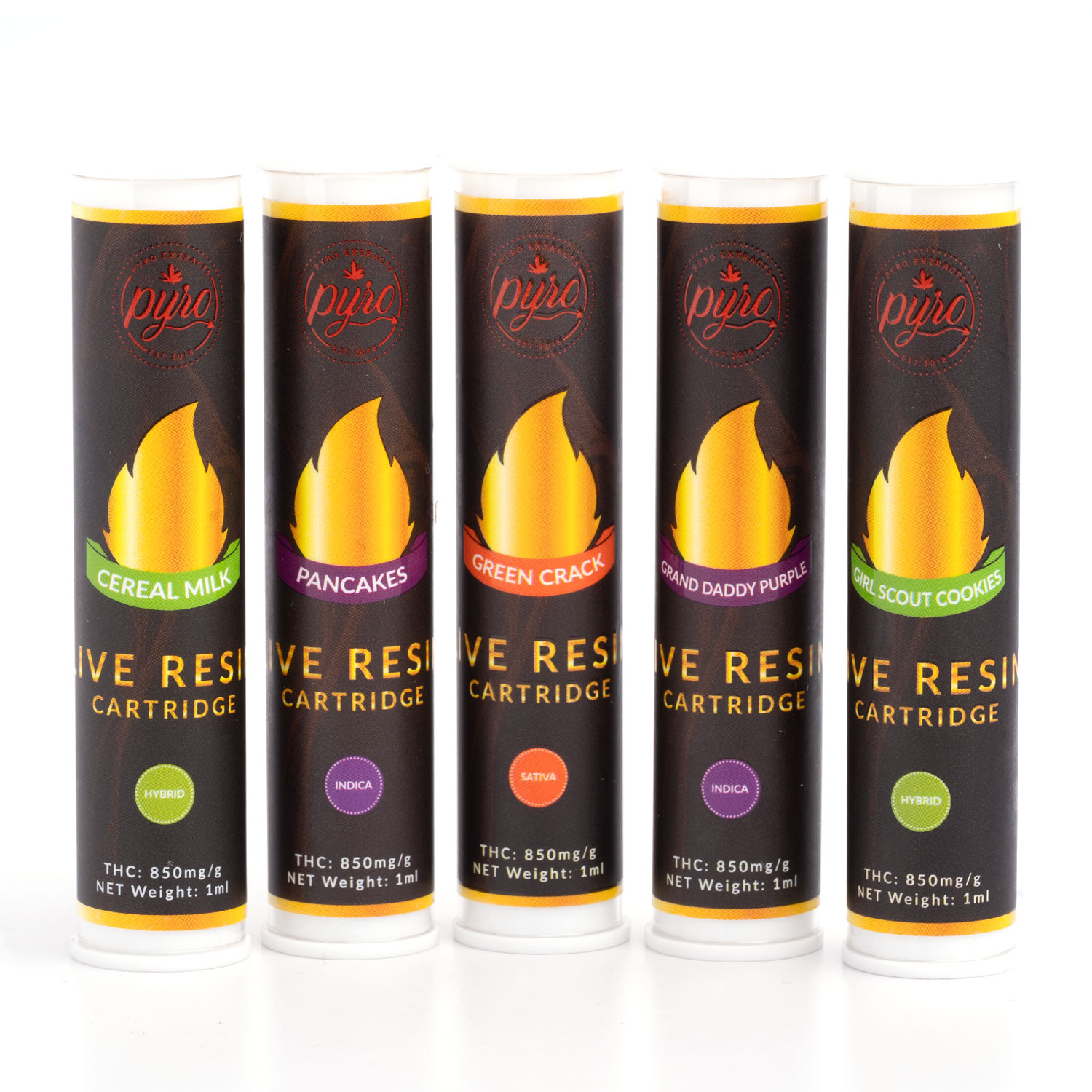 Pyro Extracts 1g Live Resin Vape Cartridges