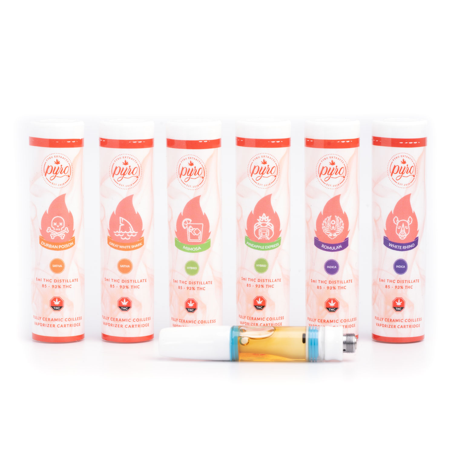 Pyro Extracts 1ml Ceramic Cartridge