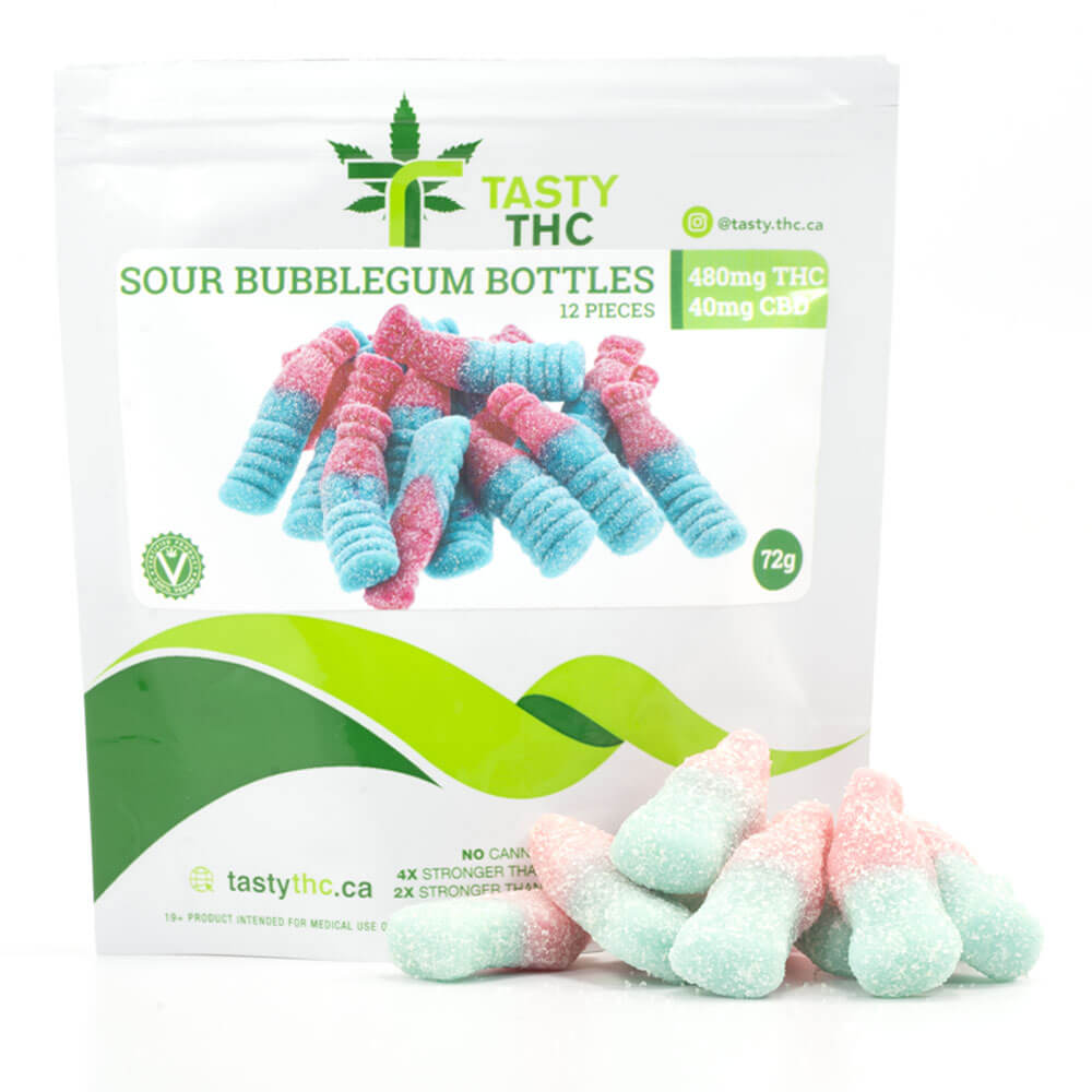 Sour Bubble Gum Cola Bottles (Tasty THC)