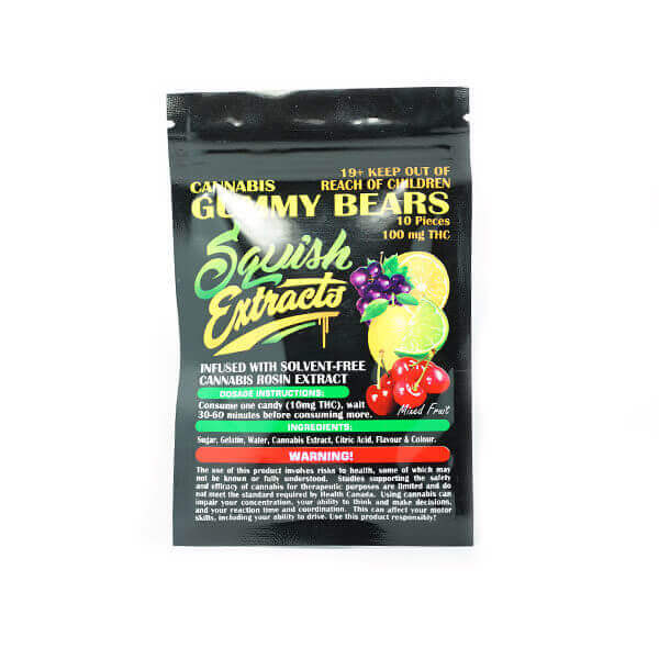 Squish Extracts Gummy Bears 100mg THC