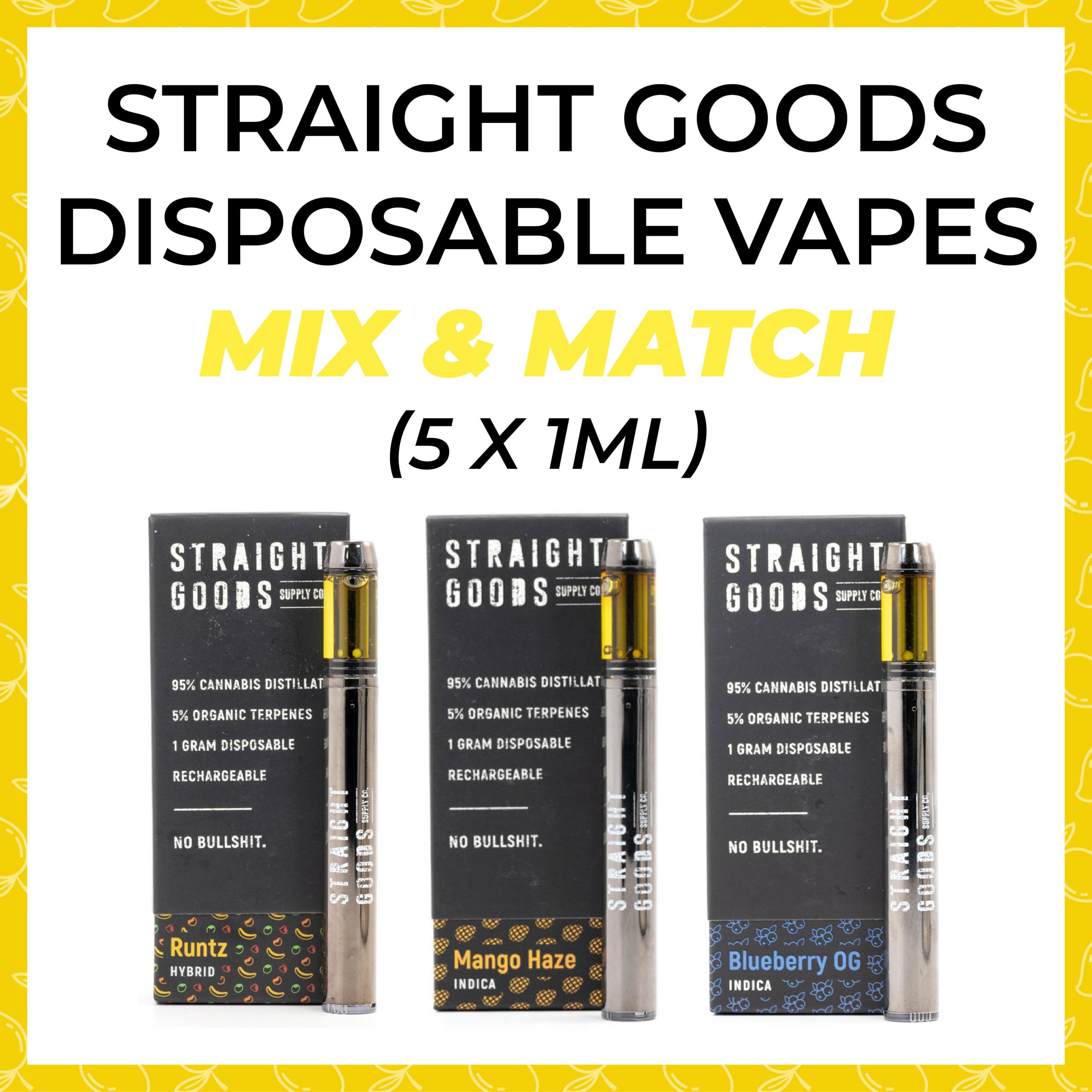 Straight Goods Disposable Vapes Mix & Match (5 x 1ml)